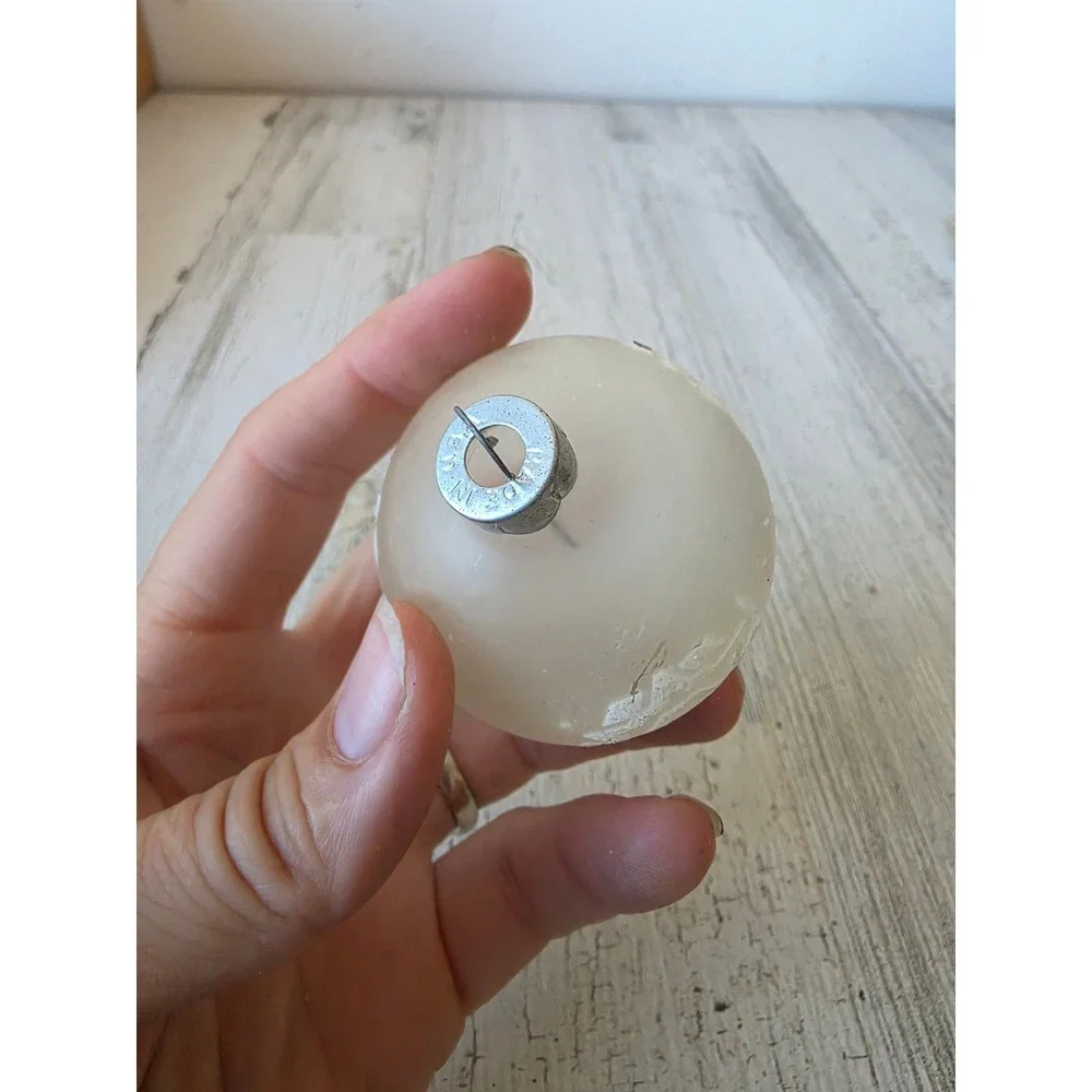 Vintage coby White frosted matte stencil snowflake ball ornament Xmas tree